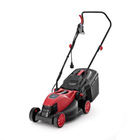 10 AMP 13 Inch Electric Corded Lawn Mower with Collection Box (Color: Black & Green)