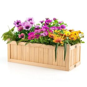 Backyard Wooden Planter Box Folding Raised Garden Plant Container (Color: 4pcs)