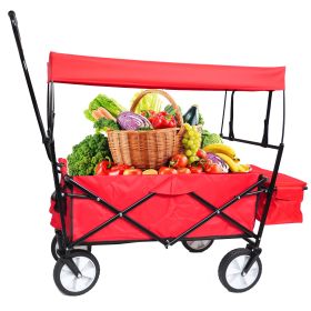 Garden Shopping Beach Cart folding wagon (Color: Blue)